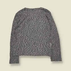 2000s | Memo | Grey Marl Ribbed Button Cardigan - 8