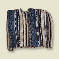 1990s | Christopher & Banks | Multi-Pattern Vertical Stripe Textured Knit Jumper - 20