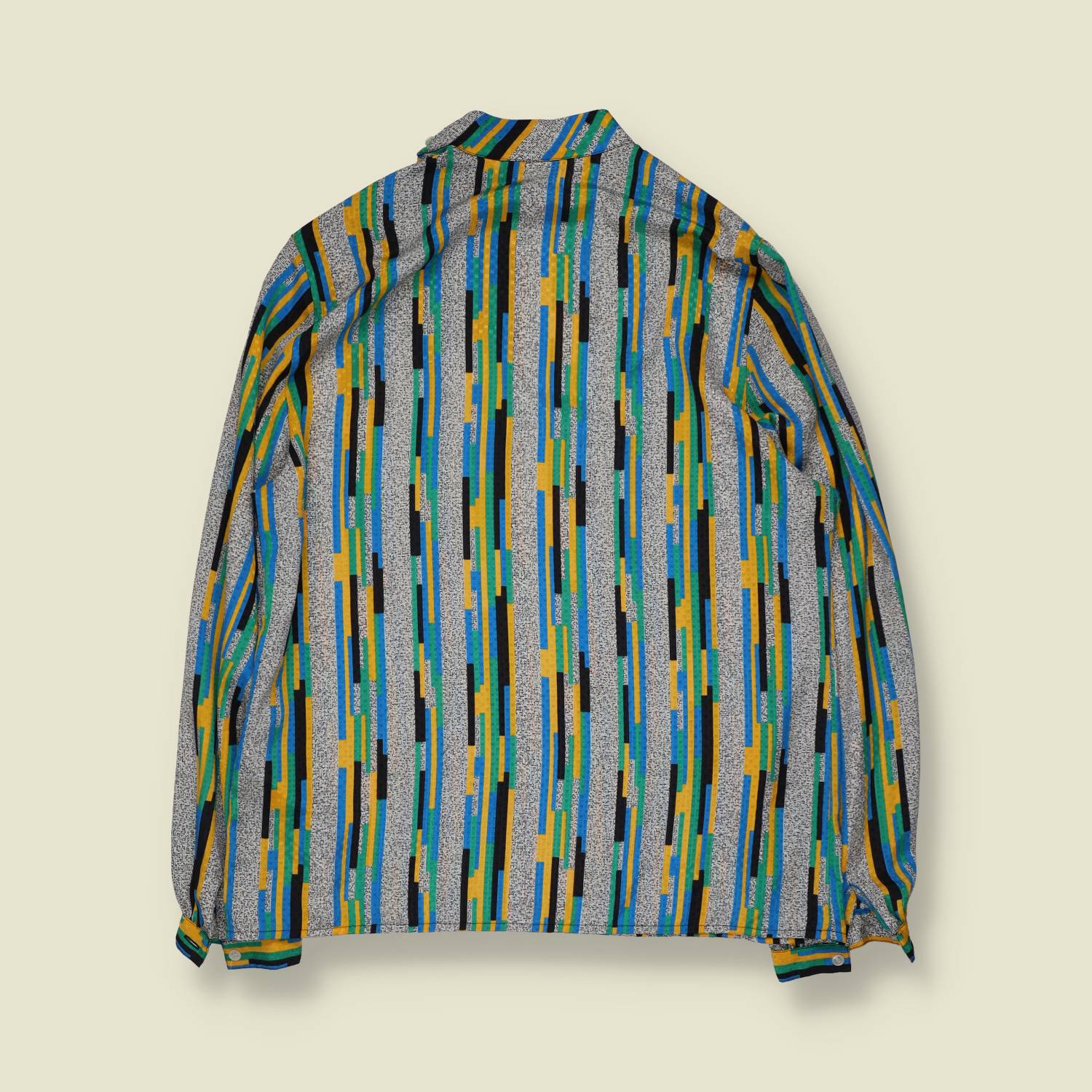 1990s | Weathervane | Geometric Stripe Print Poly Blouse - 16
