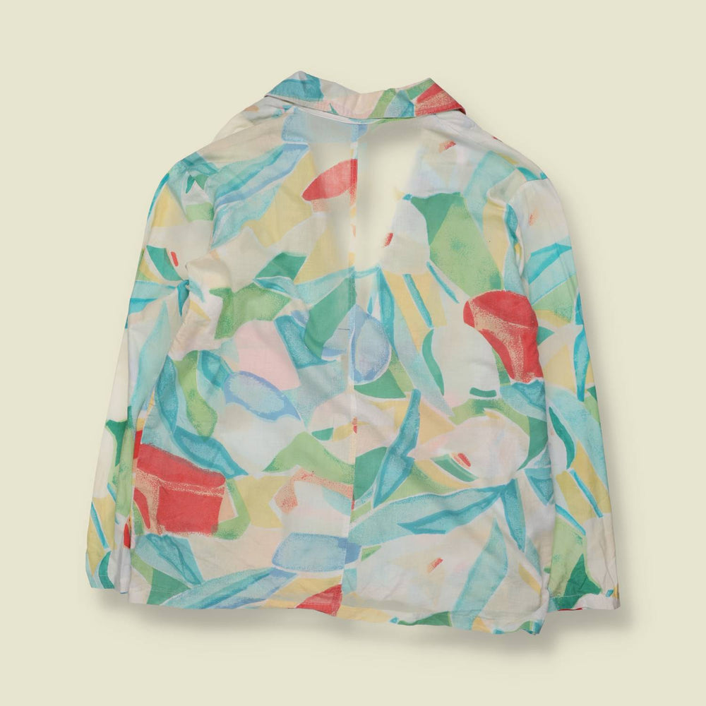 1990s | Bugi Bugi | Abstract Pastel Print Cotton Summer Jacket - 16
