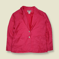 1980s | Winter Silks | Pink Silk Blazer Jacket - 12