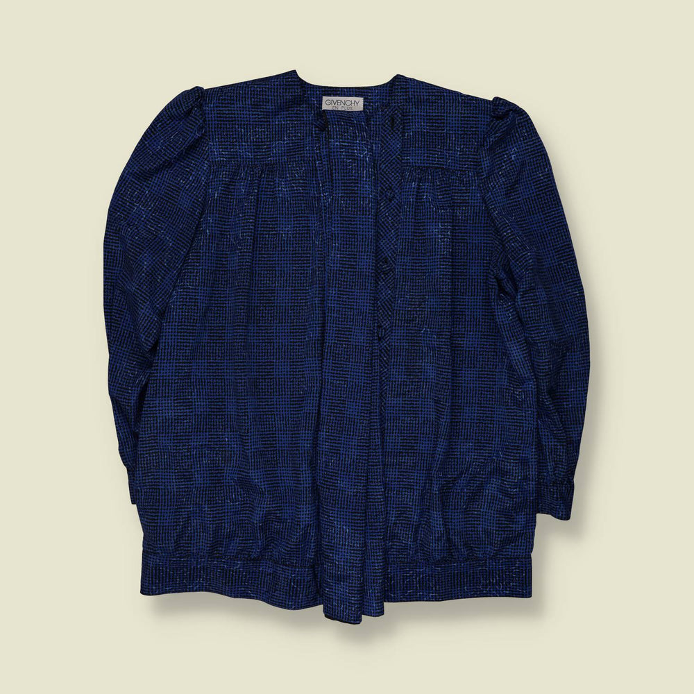 1980s | Givenchy En Plus | Blue Check Top and Pleated Skirt Set - Made in West Germany - 22