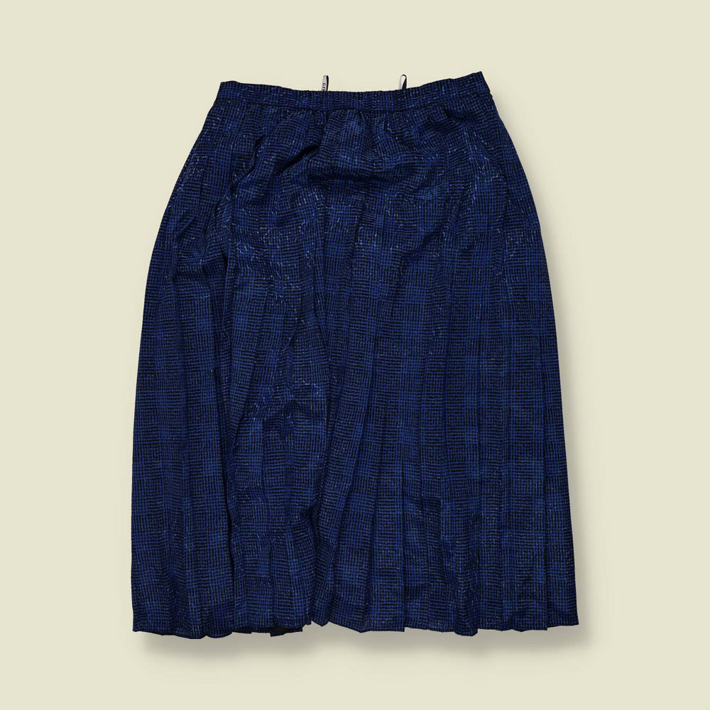 1980s | Givenchy En Plus | Blue Check Top and Pleated Skirt Set - Made in West Germany - 22
