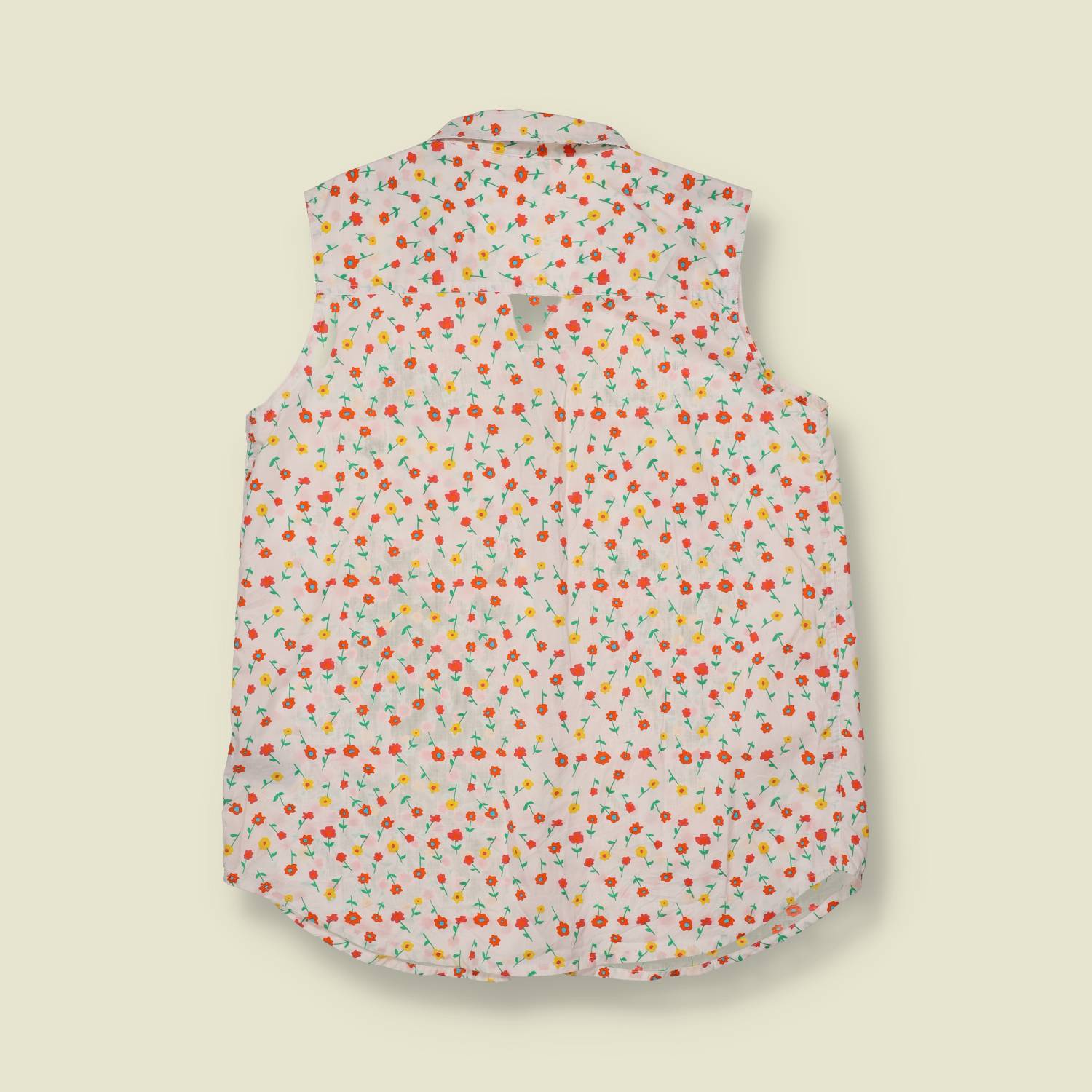 1980s | Basic Editions | Ditsy Floral Sleeveless Cotton Blouse - 18