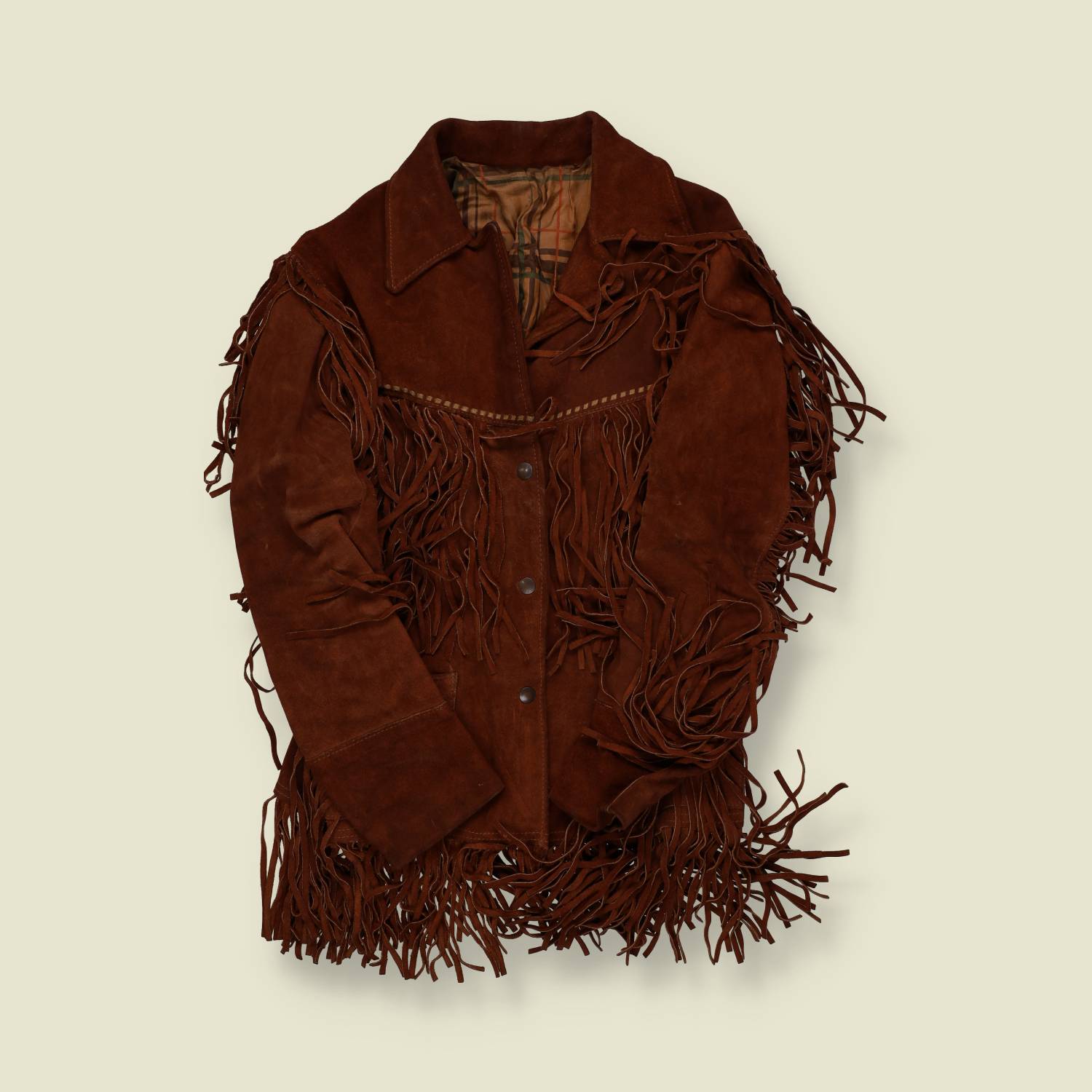 1970s Jo-O-Kay Fringe Western Leather Coat - S