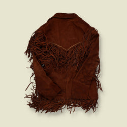 1970s Jo-O-Kay Fringe Western Leather Coat - S