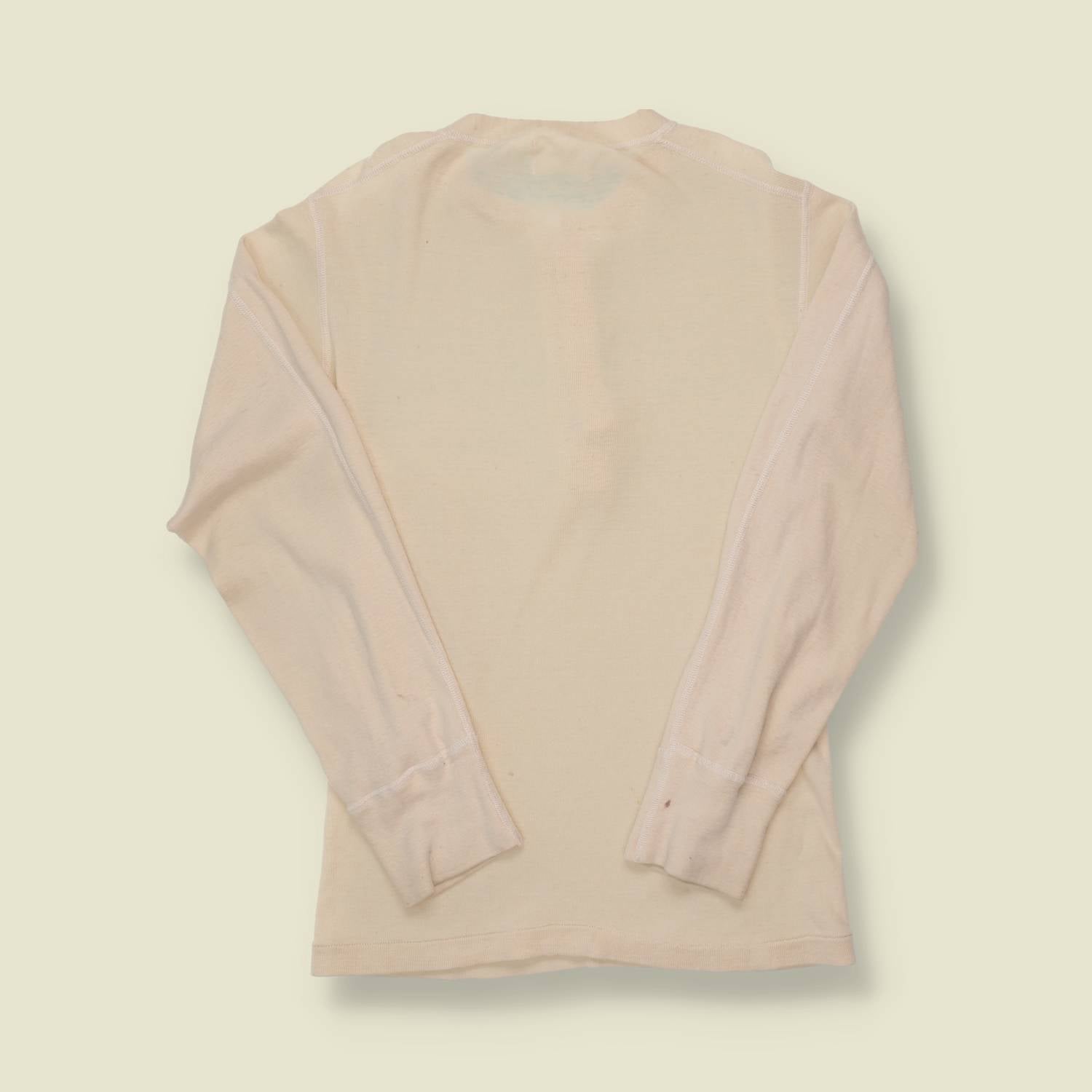 1950s Raw Cotton Thermal Henley – Loop Tag – Vintage Workwear / Military Undershirt  - XXS