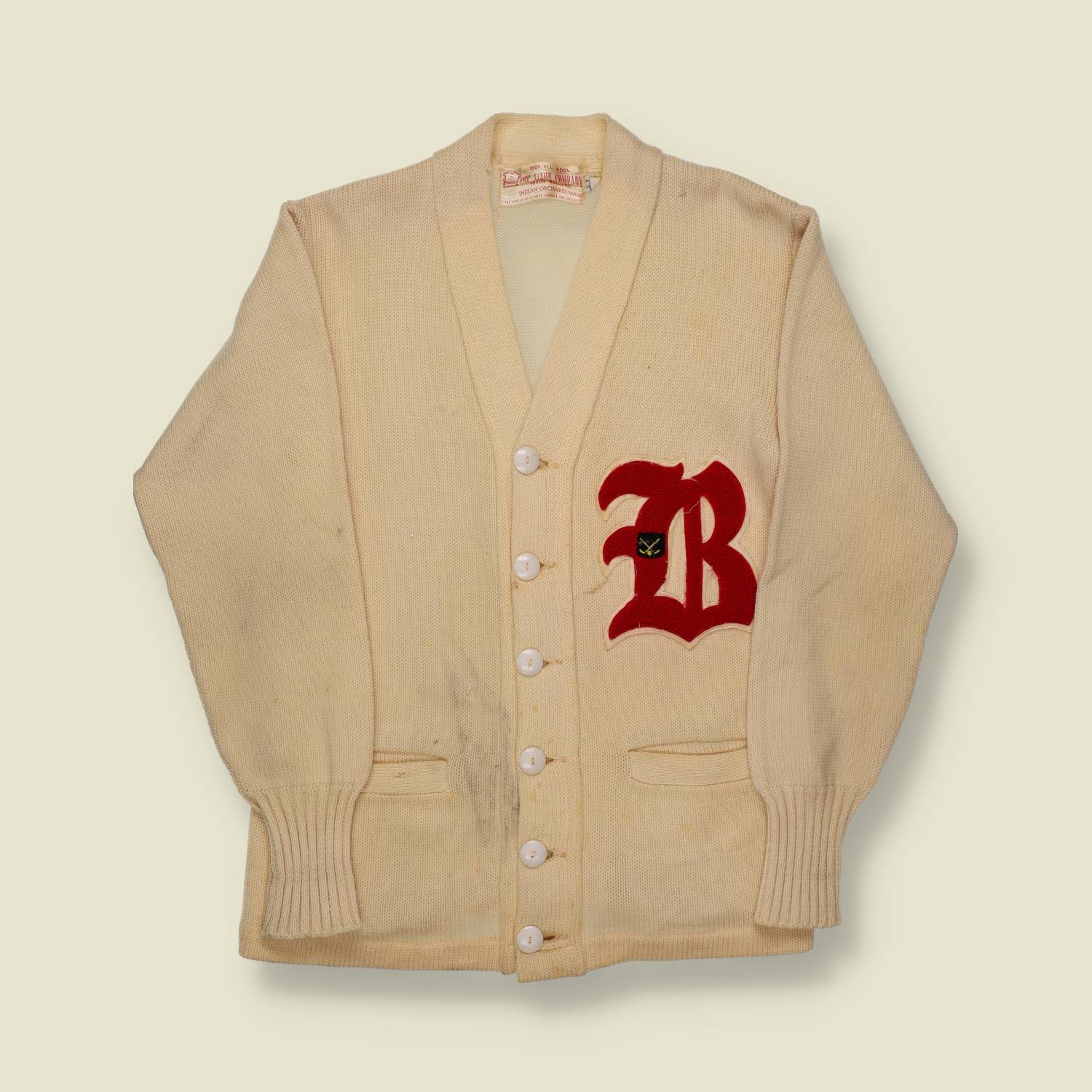 1940s/50s Wool Letterman Cardigan - S