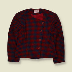 1980s | Pendleton | Houndstooth Jacket | Burgundy & Navy - 8