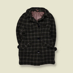 1950s | Pringle of Inverness | Checked Wool Coat | Grey & Black - 14