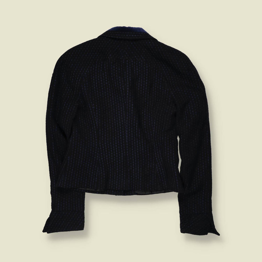 1980s | Christian Dior | Velvet Collar Jacket | Black & Navy - 10
