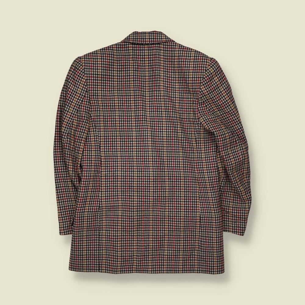 1980s | Peabody House | Houndstooth Check Blazer | Cream & Brown - 10