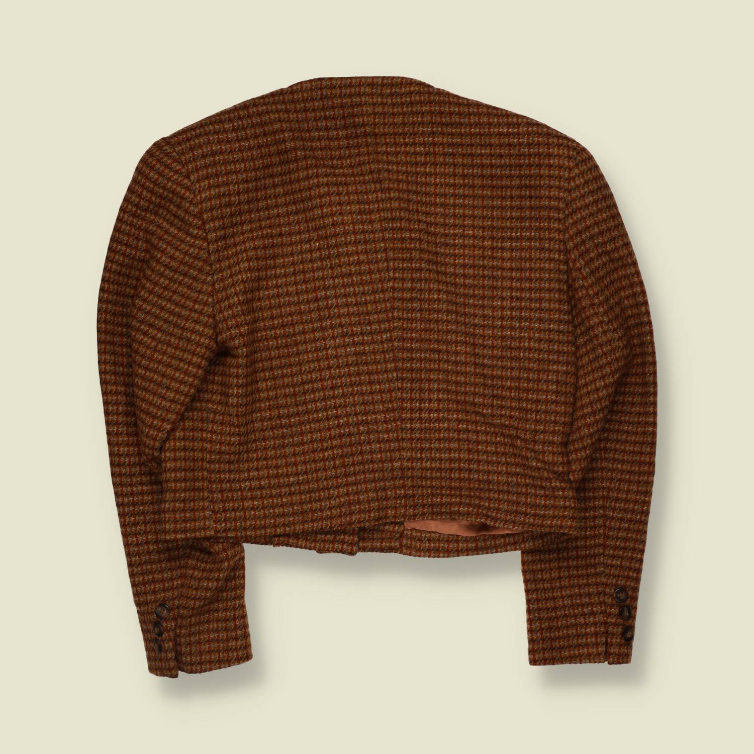1980s | J.G. Hook | Houndstooth Cropped Jacket | Rust & Olive - 8