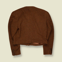 1980s | J.G. Hook | Houndstooth Cropped Jacket | Rust & Olive - 8