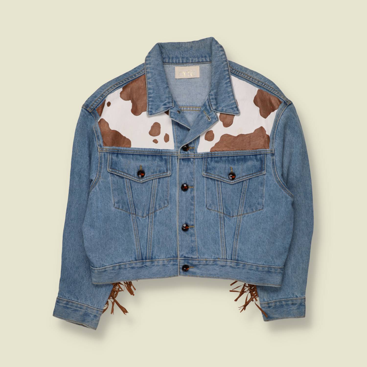 1980s | Caché | Cowhide Yoke Denim Jacket | Blue - 16