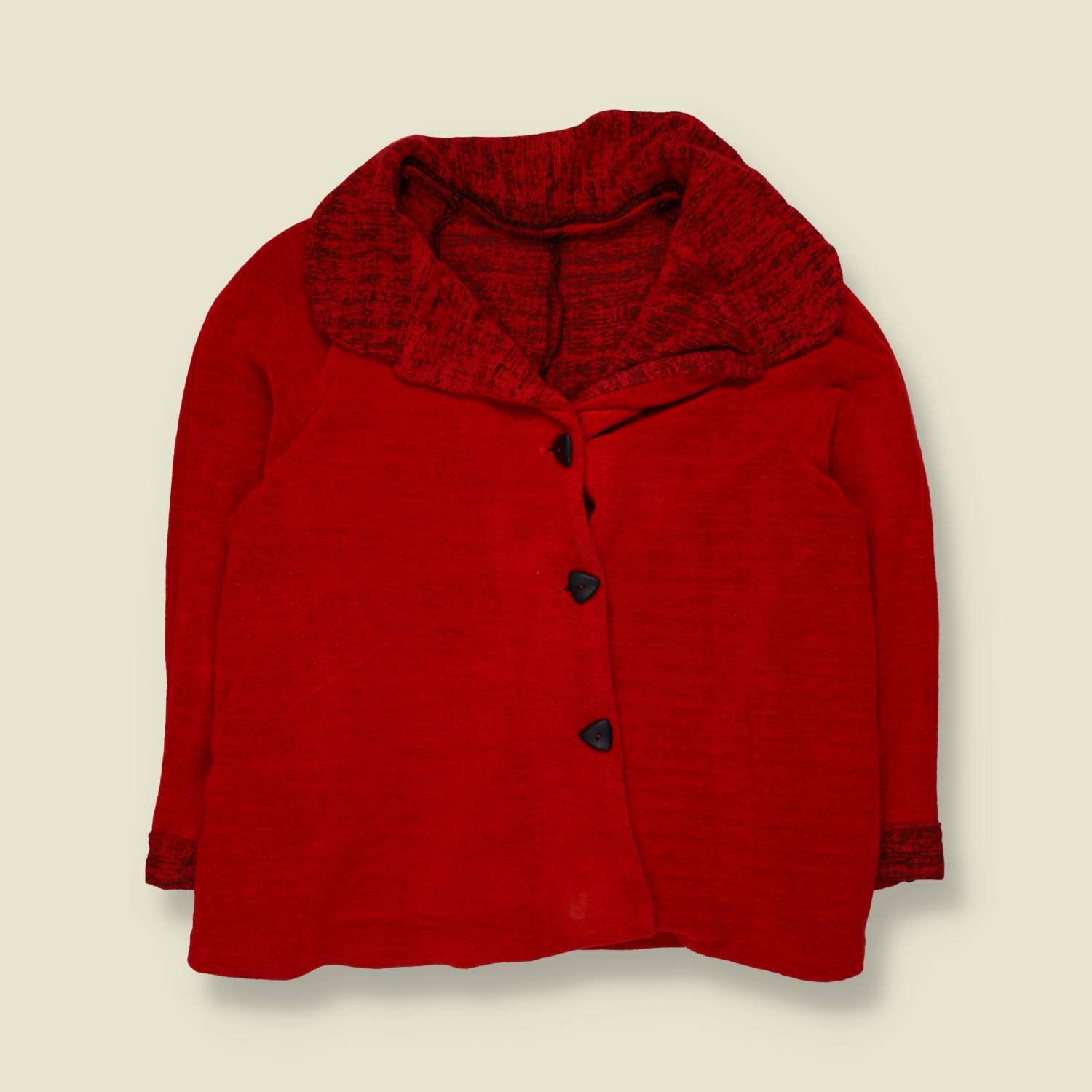 1980s | Towelling Hooded Jacket | Red - 18