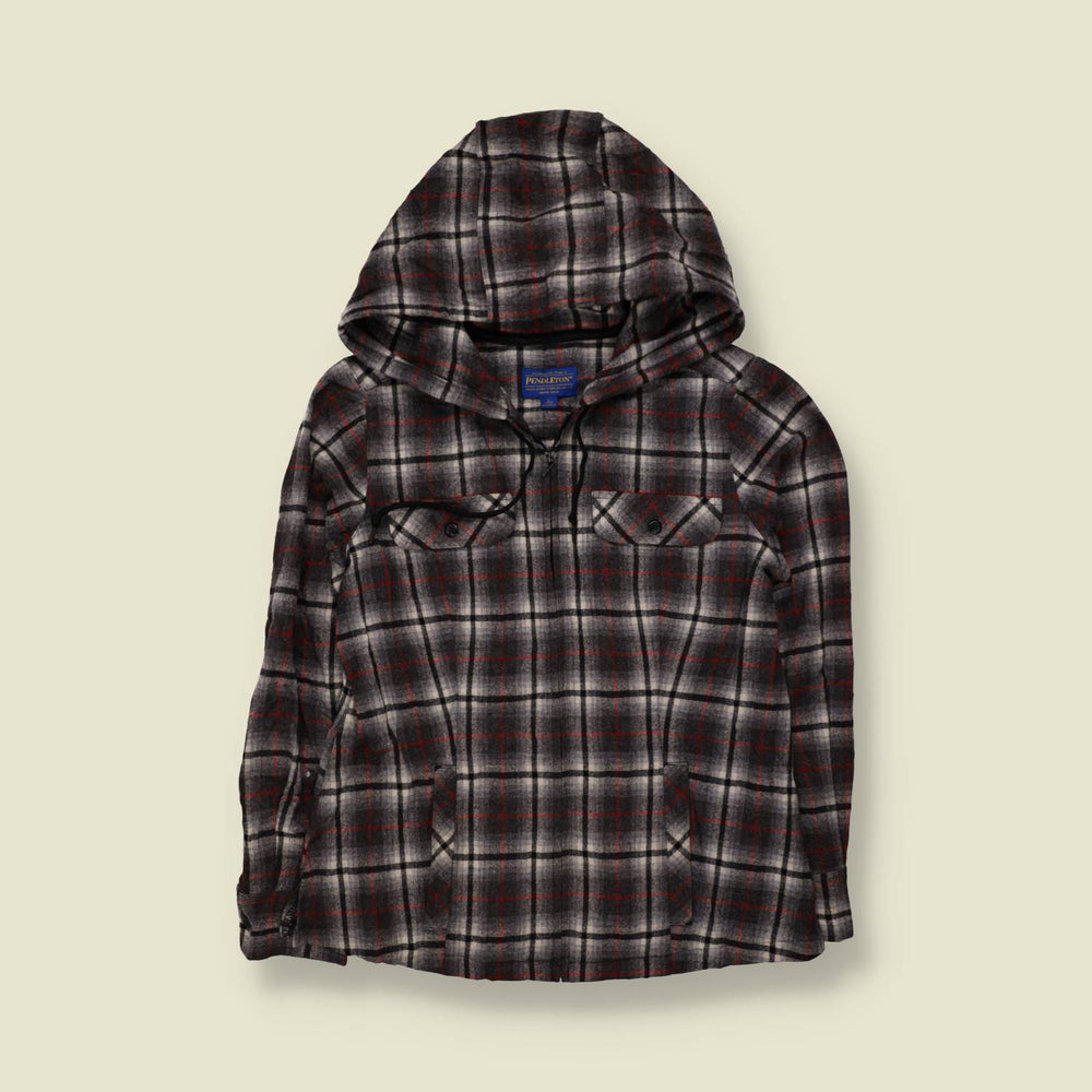 2000s | Pendleton | Checked Hooded Smock | Grey & Red - 8