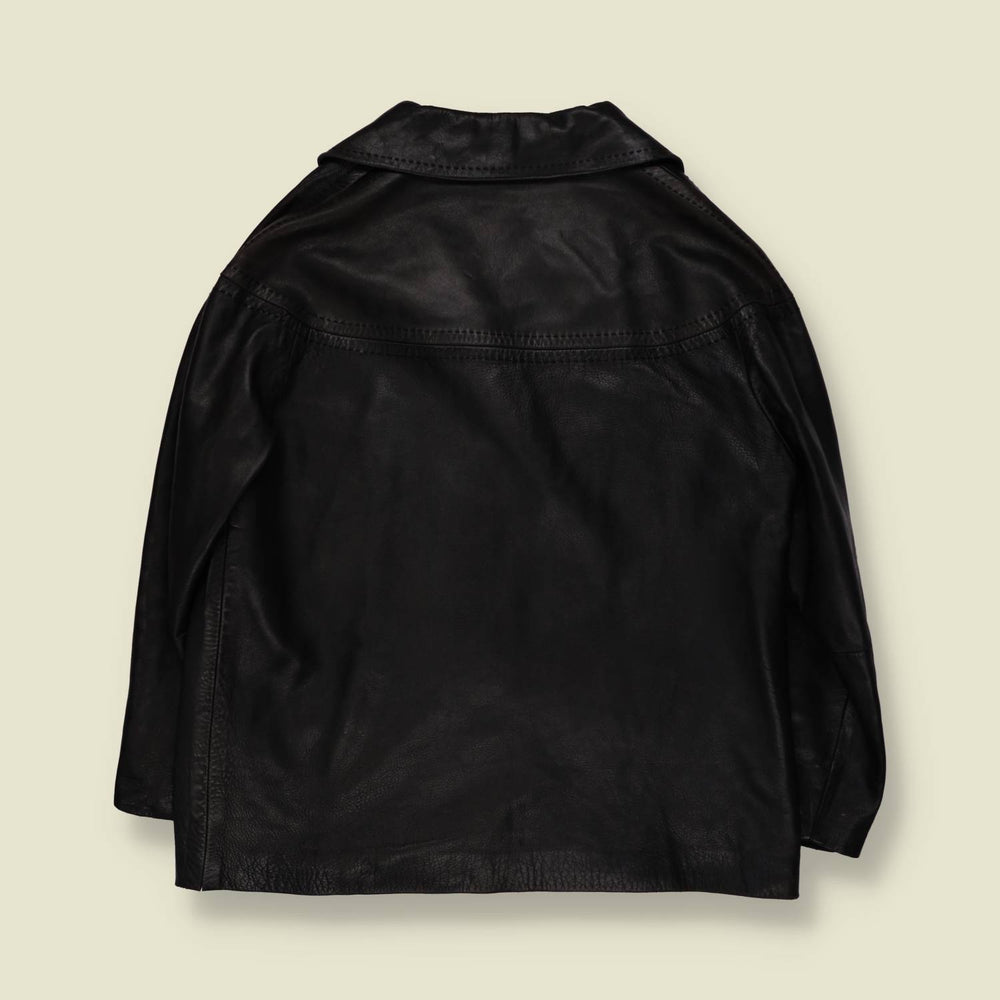 1990s | Leather Jacket | Black - 14