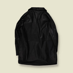 1990s | Classic Wear | Double Breasted Leather Coat | Black - 16