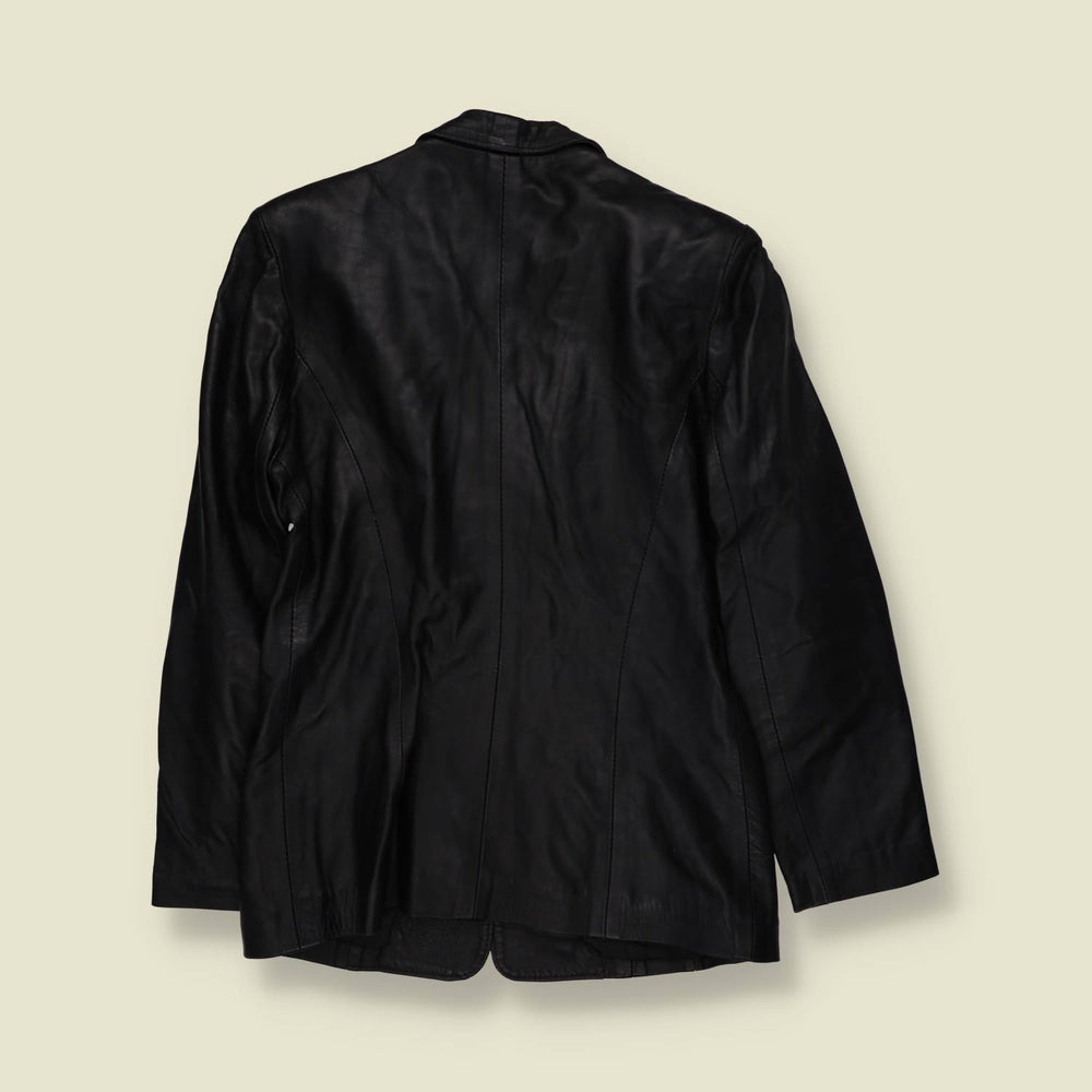 1990s | Leather Blazer | Black - 8