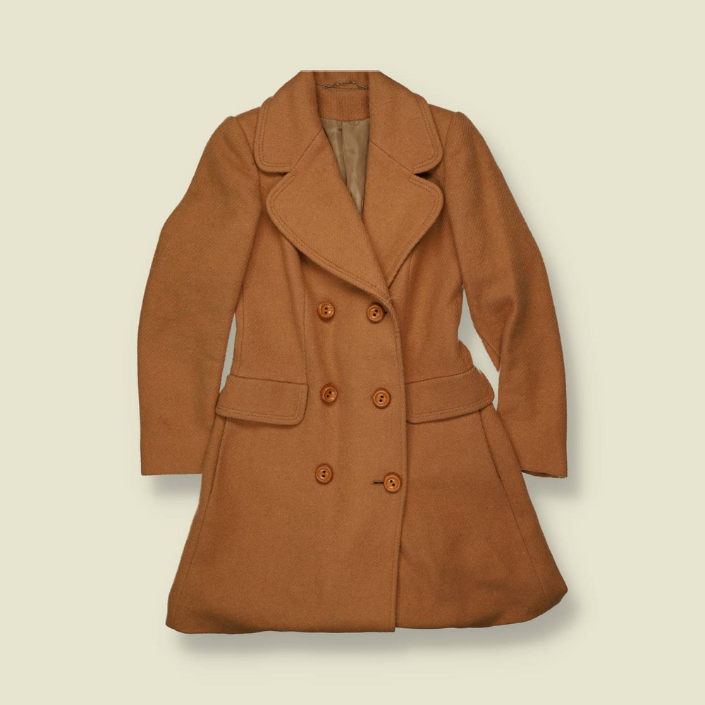 1970s | Double Breasted Wool Coat | Camel - 4