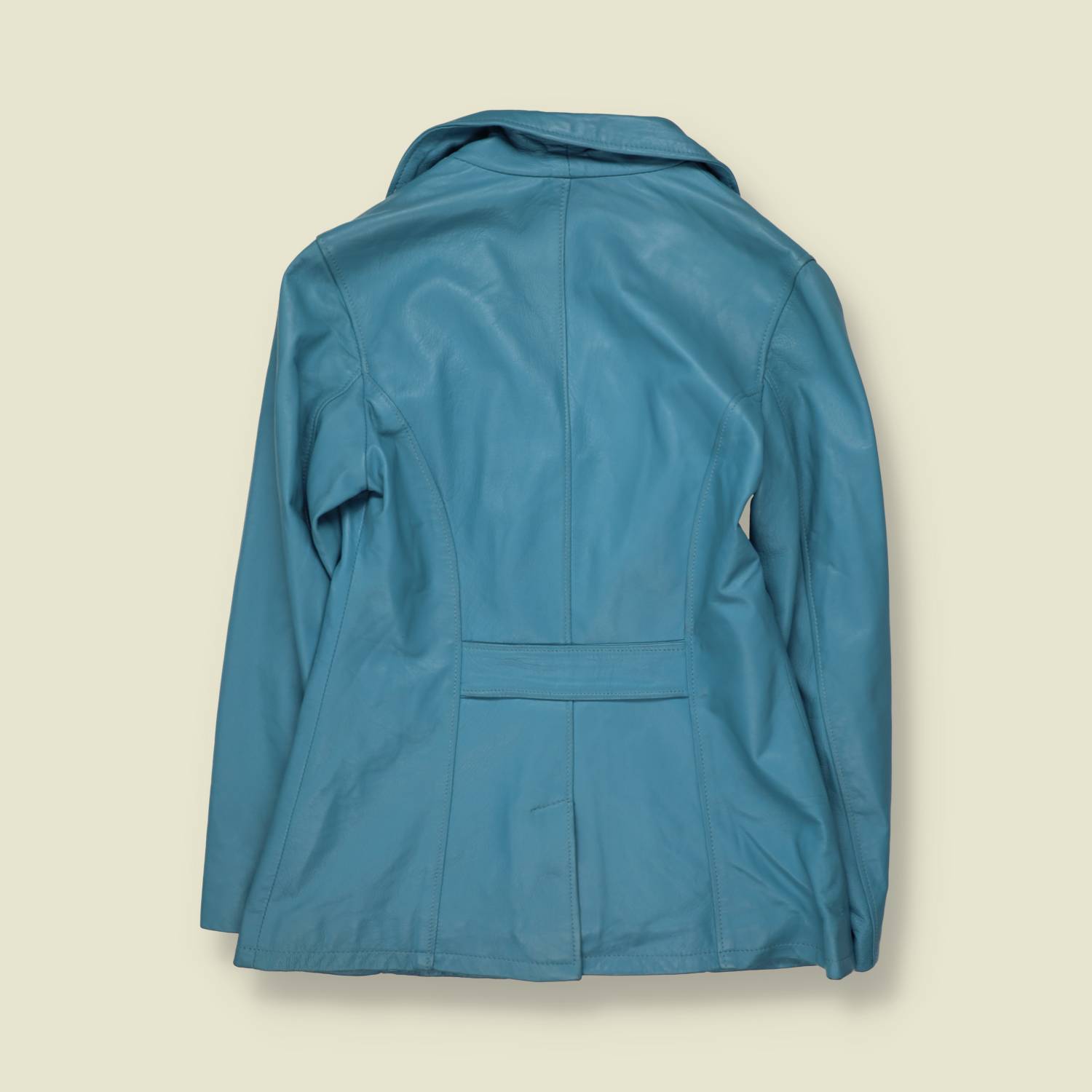 1990s | gei.di.si. | Leather Jacket | Pale Blue - 6