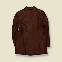 1990s | Leather Blazer | Brown - 10