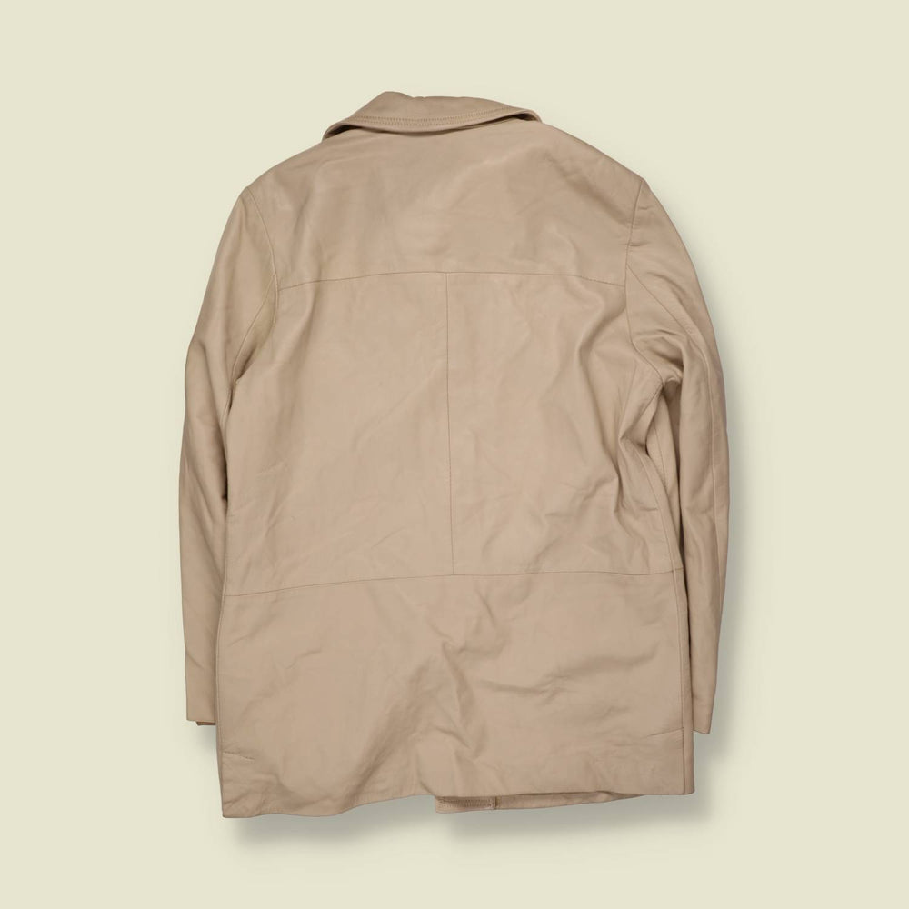 1990s | Vera Pelle | Leather Jacket | Cream - 14