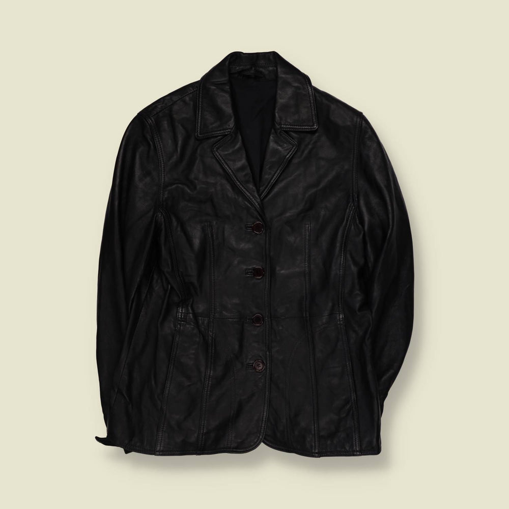 1990s | Leather Jacket | Black - 12