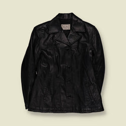 1990s | Vera Pelle | Leather Jacket | Black - 14