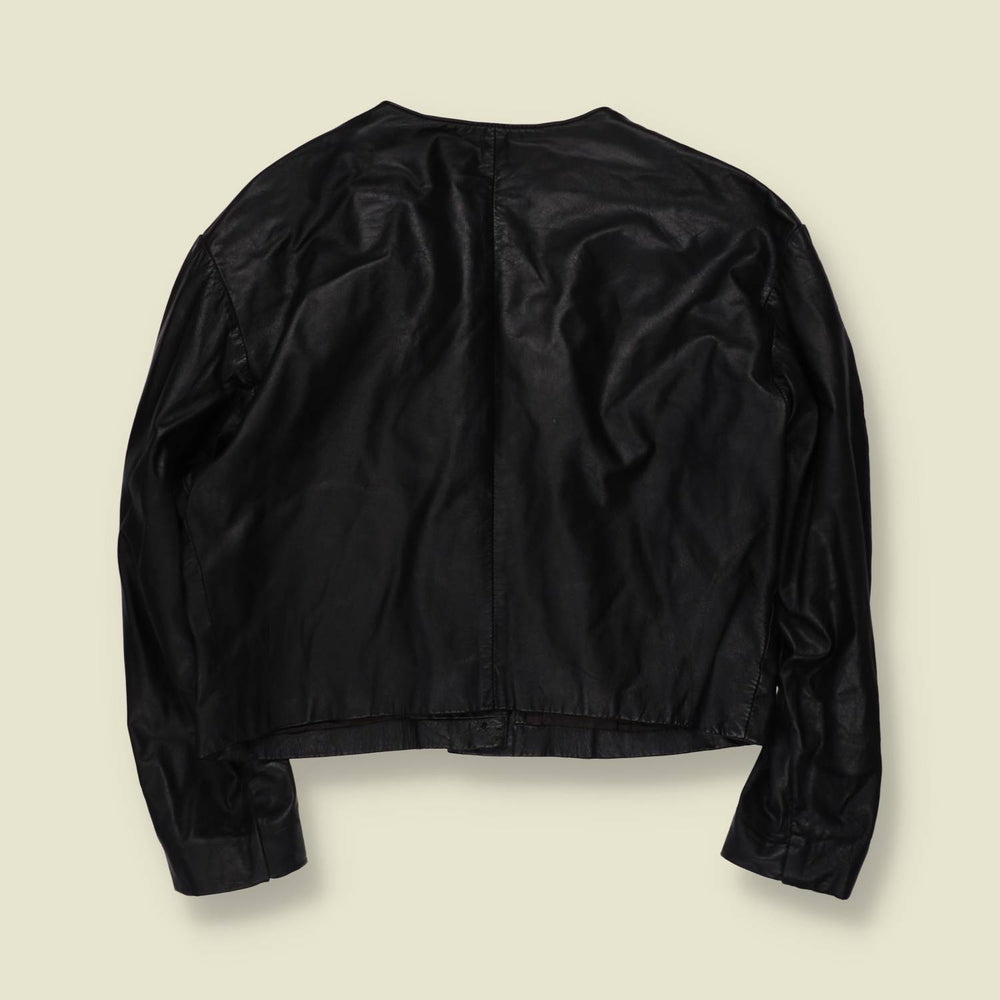 1980s | Cropped Leather Jacket | Black - 12