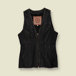1990s | Sticks & Stones Leather Waistcoat | Black - 10
