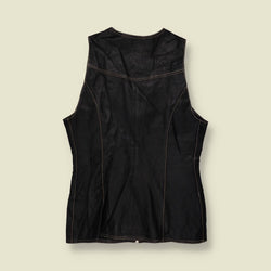 1990s | Sticks & Stones Leather Waistcoat | Black - 10