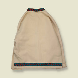 1970s | Embroidered Trim Coat | Cream - 18