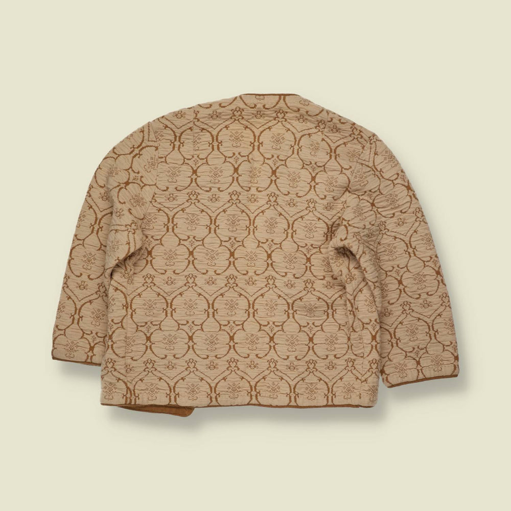 1960s | Jantzen | Jacquard Open Jacket | Cream & Tan - 6