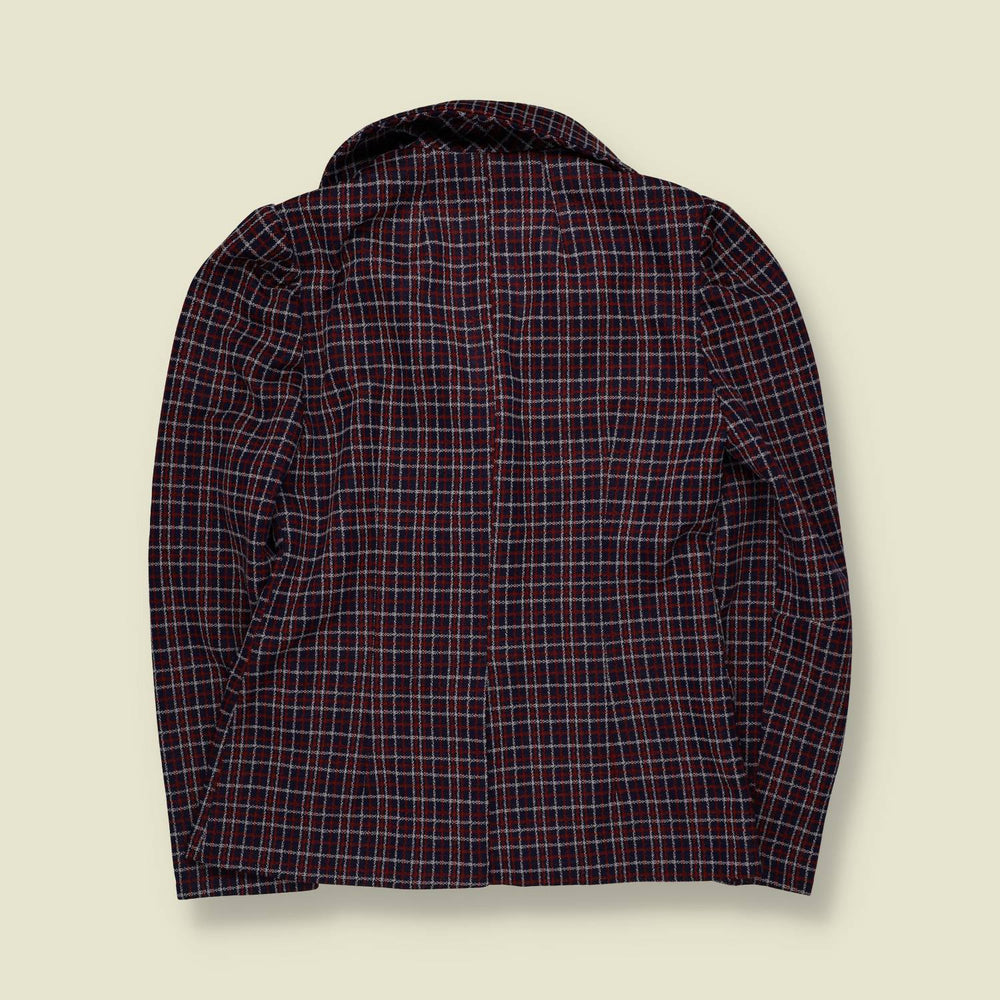 1970s | Checked Jacket | Burgundy & Navy - 10