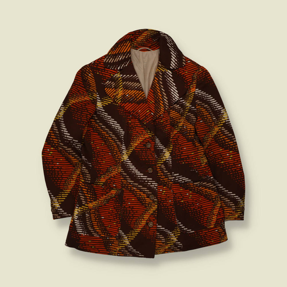 1970s | Abstract Print Jacket | Brown & Orange - 8