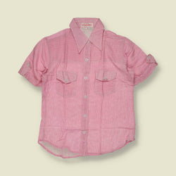 1970s | Richard Shops | Deadstock Striped Blouse | Pink & White - 10