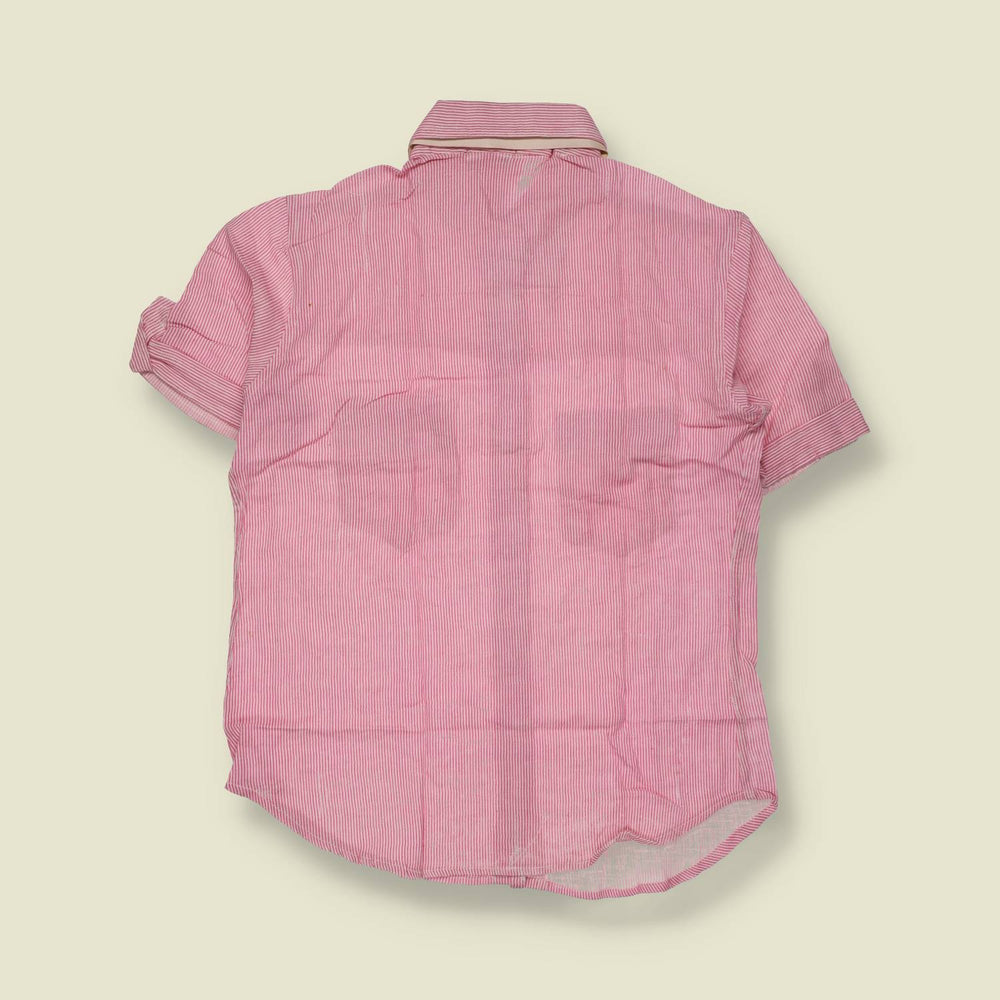 1970s | Richard Shops | Deadstock Striped Blouse | Pink & White - 10