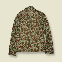 1970s | Floral Print Blouse | Green & Brown - 8