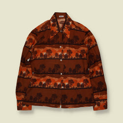 1970s | Novia | Tree Print Blouse | Brown & Orange - 12
