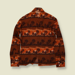 1970s | Novia | Tree Print Blouse | Brown & Orange - 12