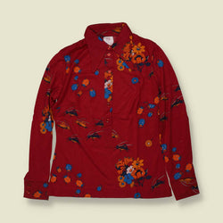 1970s | TGL | Deadstock Insect Print Blouse | Rust & Blue - 8