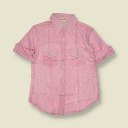1970s | Richard Shops | Deadstock Striped Blouse | Pink & White - 10
