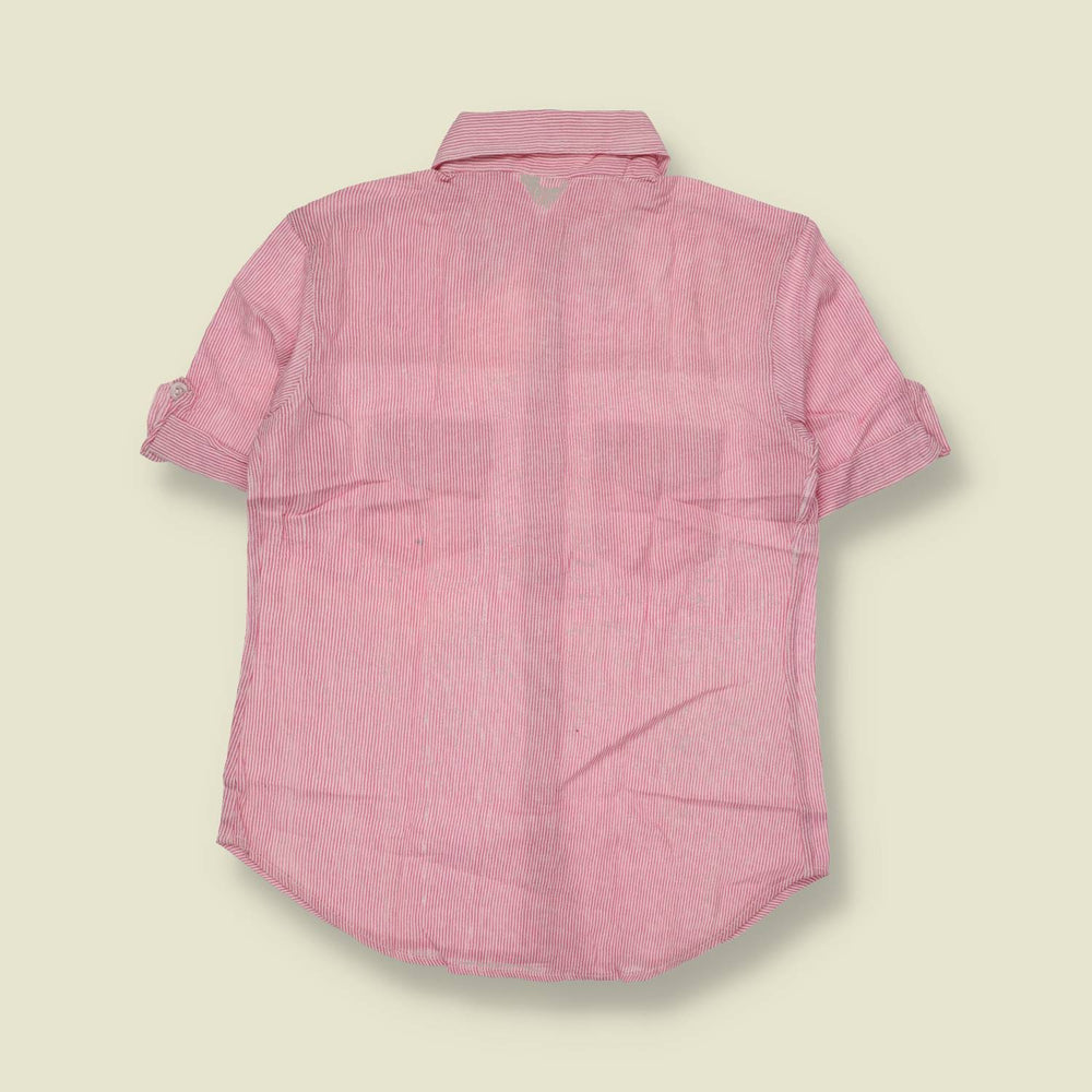 1970s | Richard Shops | Deadstock Striped Blouse | Pink & White - 10