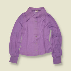 1970s | TGL | Deadstock Cotton Blouse | Lilac - 8