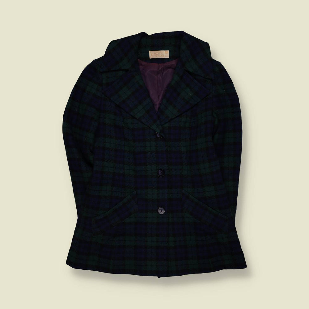 1970s | Pendleton | Tartan Coat | Green & Navy - 10