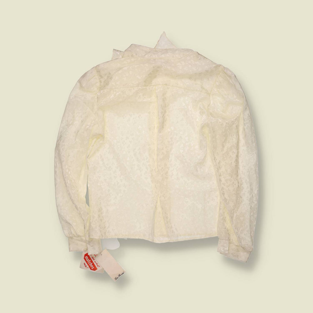 1970s | Le Bené | Deadstock Pussy Bow Blouse | Cream - 12