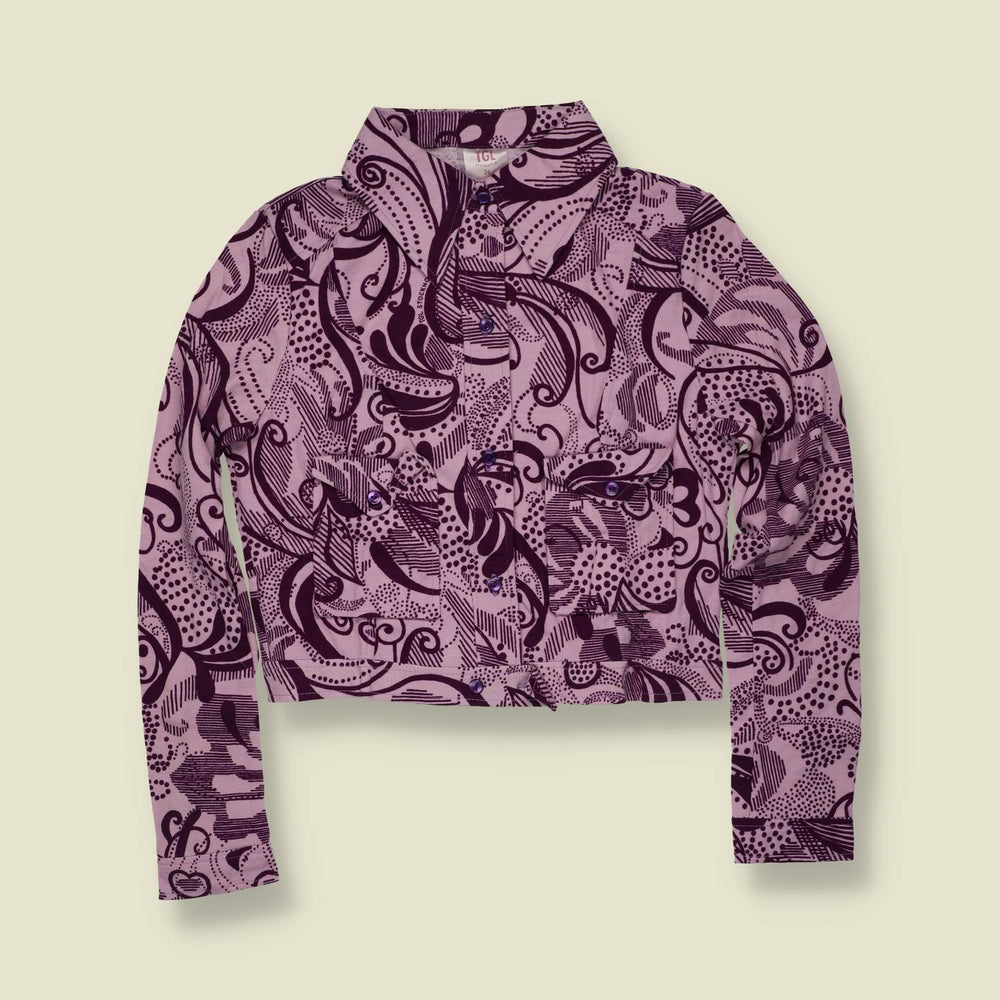 1970s | TGL | Deadstock Print Blouse | Lilac & Purple - 8