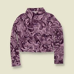 1970s | TGL | Deadstock Print Blouse | Lilac & Purple - 8